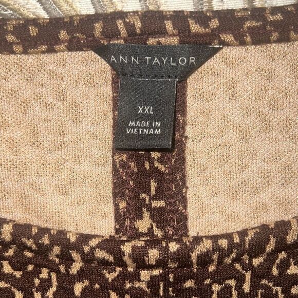 Ann Taylor Animal Print Cheetah Sleeveless Top Blouse Belted Neutrals sz XXL - Picture 7 of 8